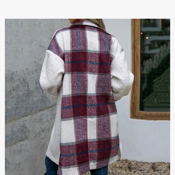 Other - ❤️NWOT Fleece Shacket Jacket Women Brushed Checked Long Sleeve